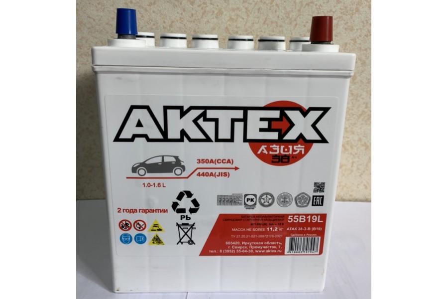Аккумулятор АкТех Asia 38 A/h 350 А (EN) R+ Аккумулятор АкТех Asia 38 A/h 350 А (EN) R+