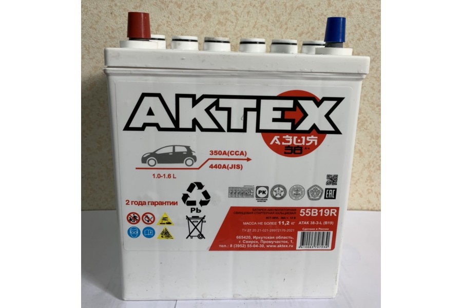 Аккумулятор АкТех Asia 38 A/h 350 А (EN) L+ Аккумулятор АкТех Asia 38 A/h 350 А (EN) L+