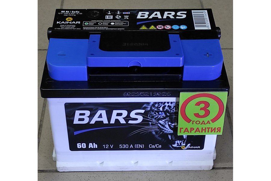 Аккумулятор BARS (Kainar) 60 a/h 530 A (EN) R+