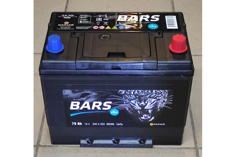 Аккумулятор BARS Asia (Kainar) 75 a/h 640 A (EN) R+