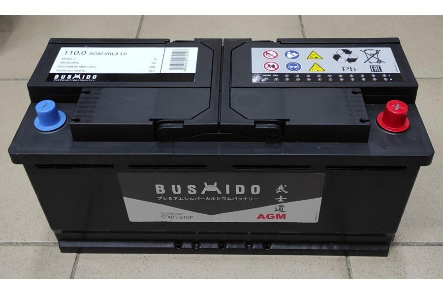 Аккумулятор Bushido AGM 110 a/h 1000A R+ Аккумулятор Bushido AGM 110 a/h 1000A R+