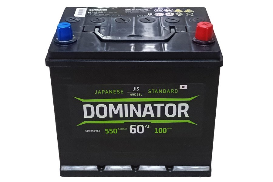 Аккумулятор DOMINATOR Asia 60 a/h 550A (EN) Аккумулятор DOMINATOR Asia 60 a/h 550A (EN)