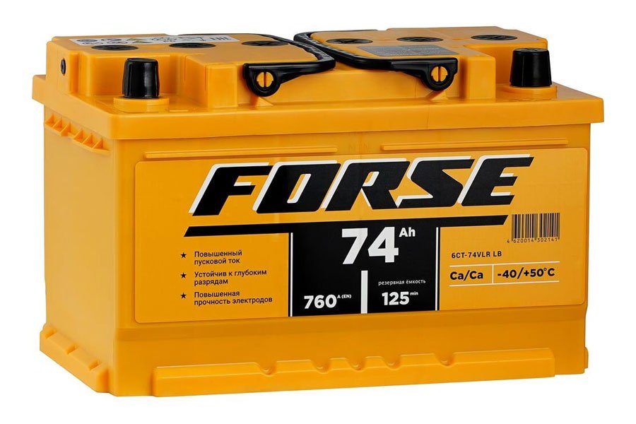 Аккумулятор Forse 6СТ-74 A/h 760A R+
