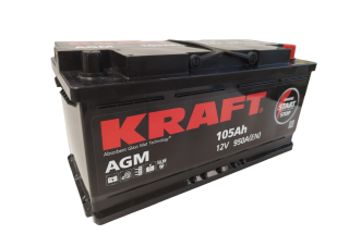 Аккумулятор KRAFT AGM 105 R+