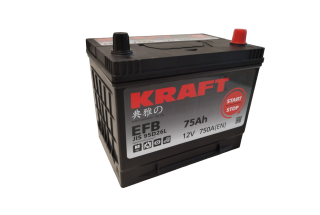 Аккумулятор KRAFT EFB Asia 75 JR+