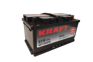 Аккумулятор KRAFT EFB 80 R+ низ
