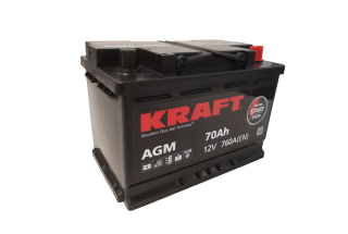 Аккумулятор KRAFT AGM 70 A/h 760 A (EN) R+
