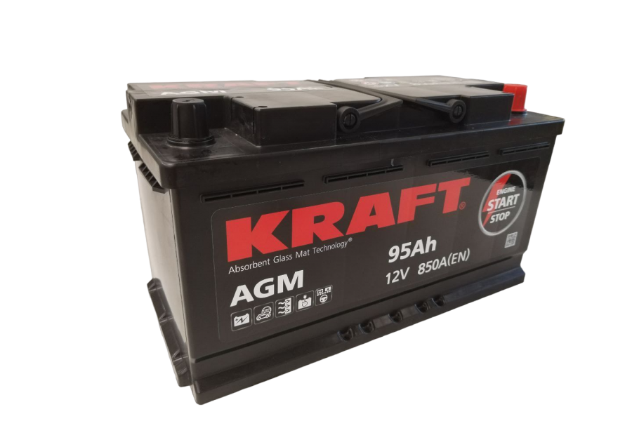 Аккумулятор KRAFT AGM 95 A/h 850 A (EN) R+
