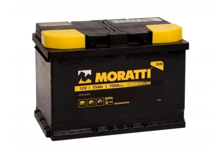 Аккумулятор Moratti Premium 75 a/h 750 A (EN) R+ Аккумулятор Moratti Premium 75 a/h 750 A (EN) R+