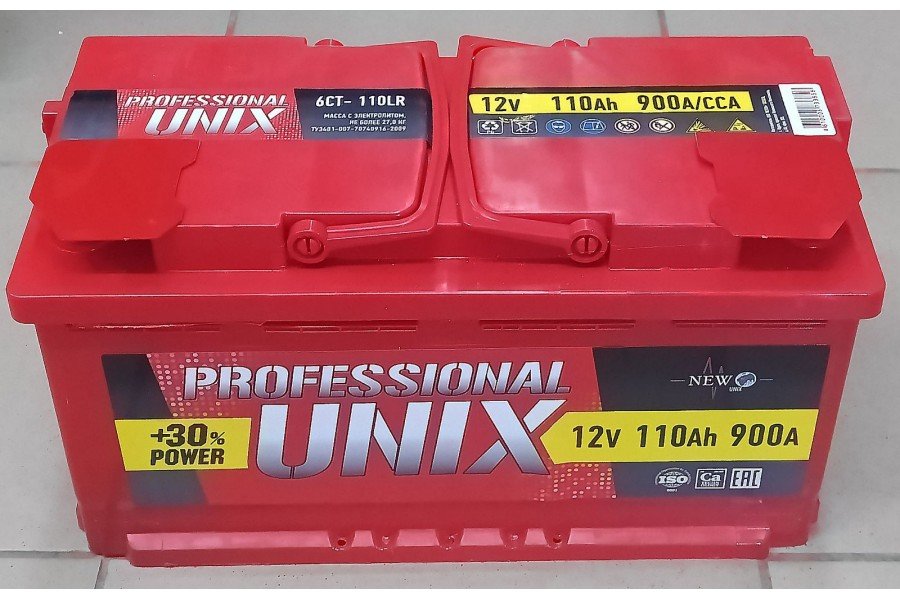 Аккумулятор UNIX 110 А/ч 900 A R+ Аккумулятор UNIX 110 А/ч 900 A R+