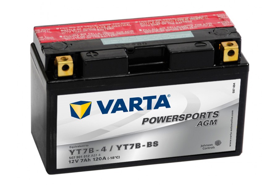 Аккумулятор VARTA AGM YT7B-BS (507901)