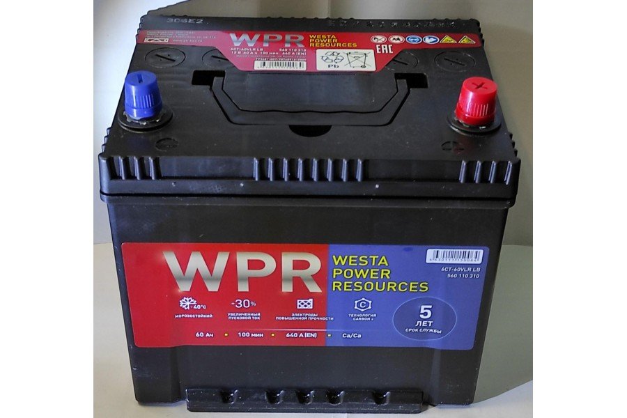 Аккумулятор WPR Premium Asia 60 a/h 640A R+