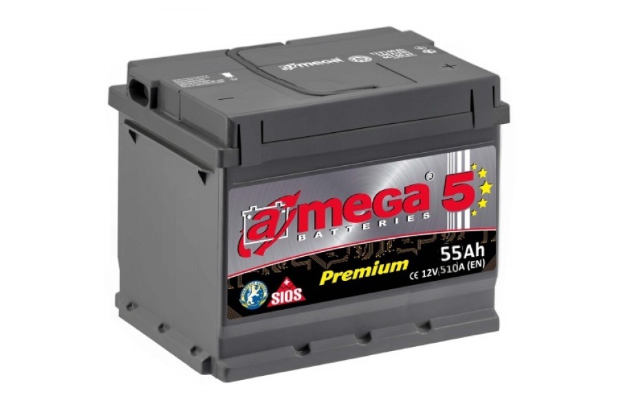 Аккумулятор A-mega Premium 55 R+/L+ 510A (EN)