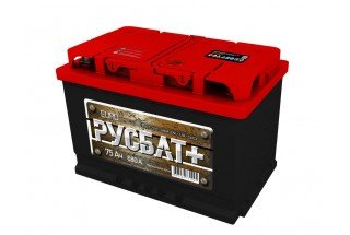 Аккумулятор РУСБАТ+ 6СТ-75е A/h 680 A(EN).