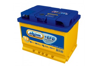 Аккумулятор AKOM +EFB 6СТ-55 Евро 550 A(EN)
