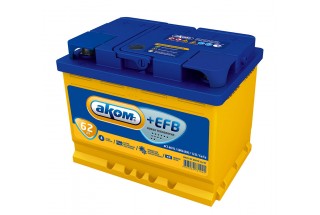 Аккумулятор AKOM +EFB 6СТ-62 Евро 620 A(EN)