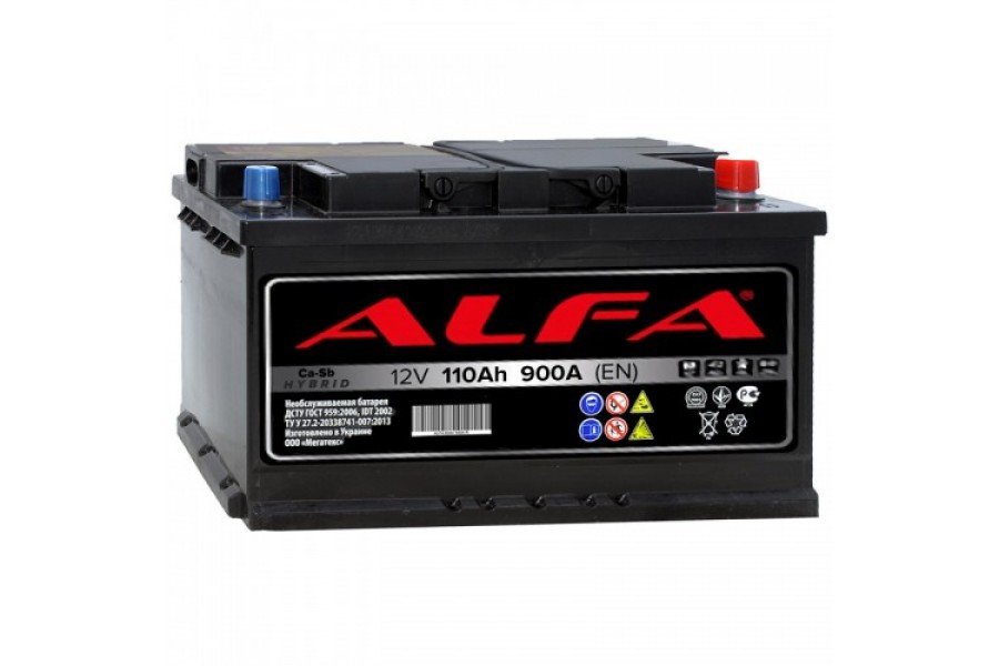 Аккумулятор ALFA Hybrid 110 А/ч 900A R+ Аккумулятор ALFA Hybrid 110 А/ч 900A R+