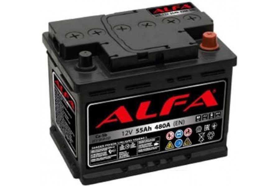 Аккумулятор ALFA Hybrid 55 А/ч 480A R+ Аккумулятор ALFA Hybrid 55 А/ч 480A R+