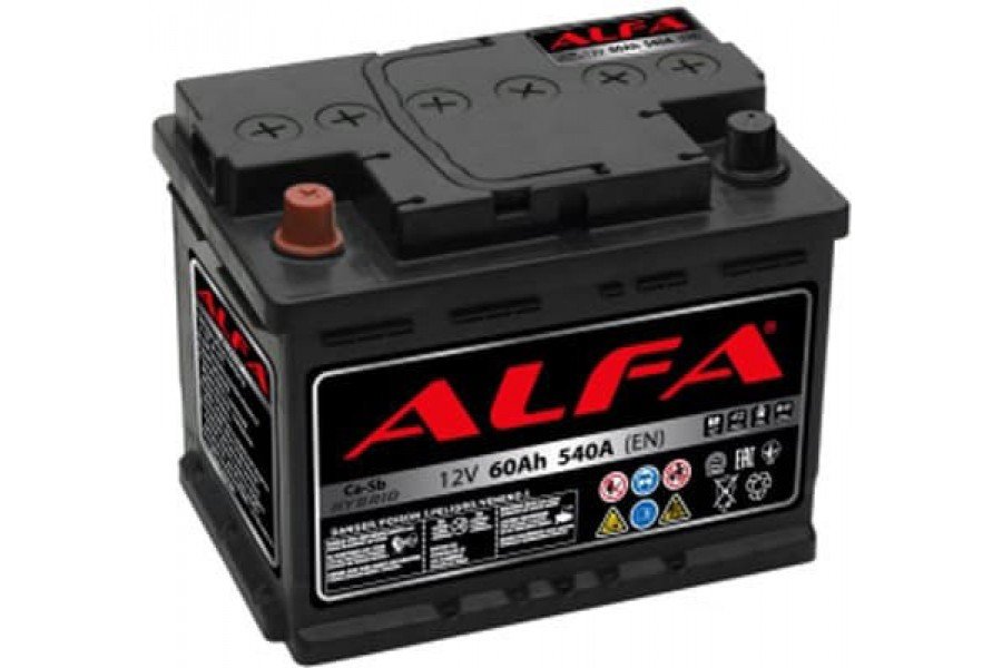 Аккумулятор ALFA Hybrid 60 А/ч 540A L+ Аккумулятор ALFA Hybrid 60 А/ч 540A L+