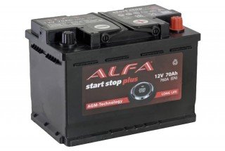 Аккумулятор ALFA AGM 70 А/ч 760А R+