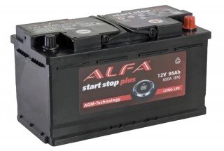 Аккумулятор ALFA AGM 95 А/ч 850А R+