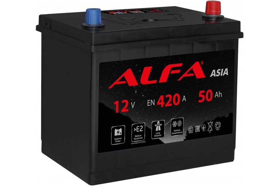 Аккумулятор ALFA Asia 50 А/ч 420A R+