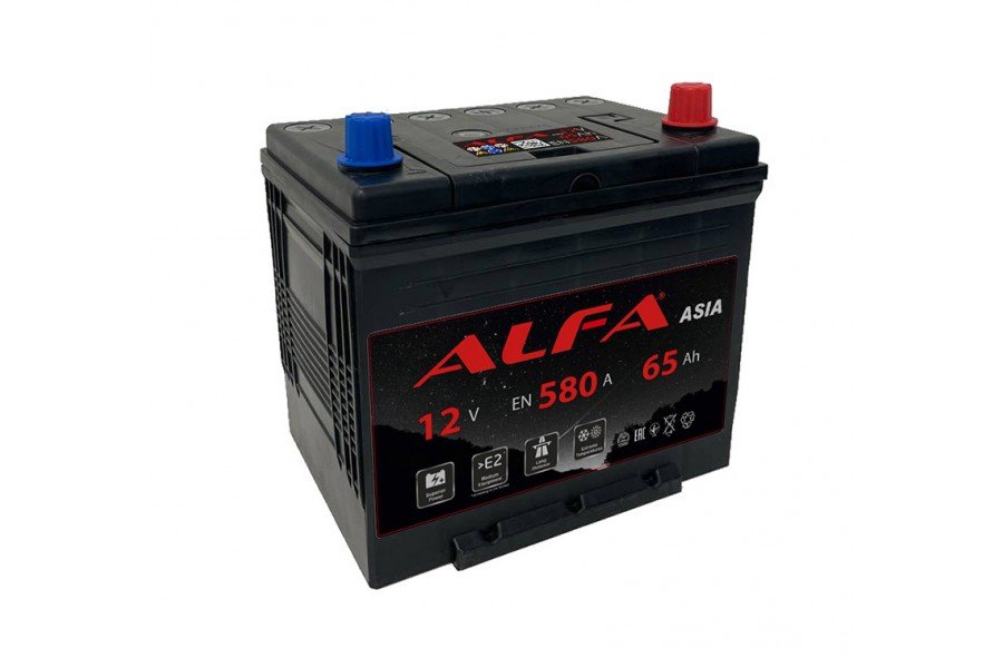 Аккумулятор ALFA Asia 65 А/ч 580A R+ Аккумулятор ALFA Asia 65 А/ч 580A R+
