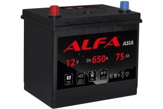 Аккумулятор ALFA Asia 75 А/ч 650A L+