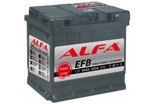 Аккумулятор ALFA EFB 50 А/ч 450A R+