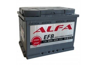 Аккумулятор ALFA EFB 60 А/ч 620A R+
