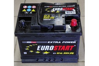Аккумулятор Eurostart Extra Power 60 A/h 500А R+