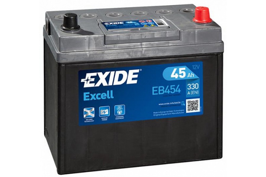 Аккумулятор Exide Excell EB454 (45 A/h), 330A R+