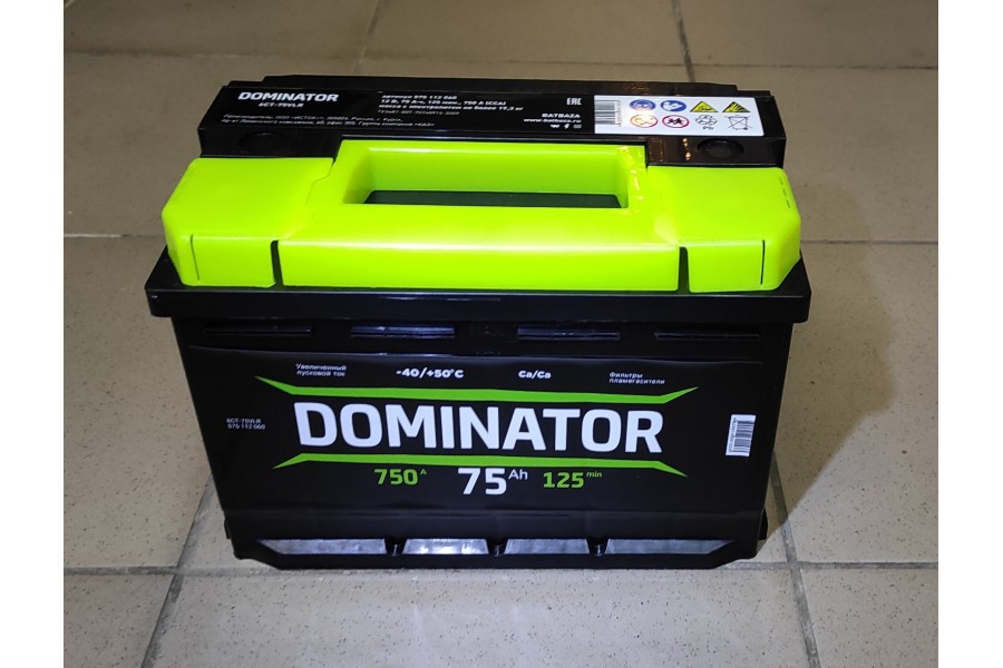 Аккумулятор Dominator 75 a/h 750A Аккумулятор Dominator 75 a/h 750A