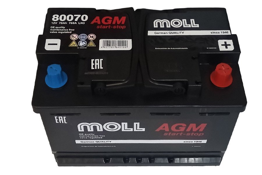 Аккумулятор Moll Start-stop AGM 70 A/h 760(EN) Аккумулятор Moll Start-stop AGM 70 A/h 760(EN)
