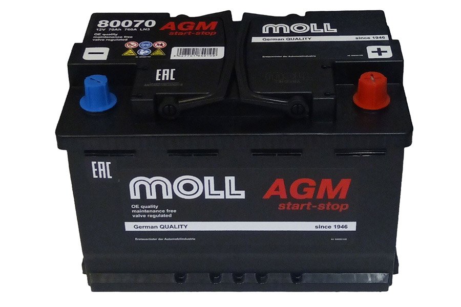 Аккумулятор Moll Start-stop AGM 70 A/h 760(EN) Аккумулятор Moll Start-stop AGM 70 A/h 760(EN)