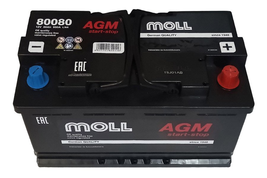 Аккумулятор Moll Start-stop AGM 80 A/h 800(EN) Аккумулятор Moll Start-stop AGM 80 A/h 800(EN)
