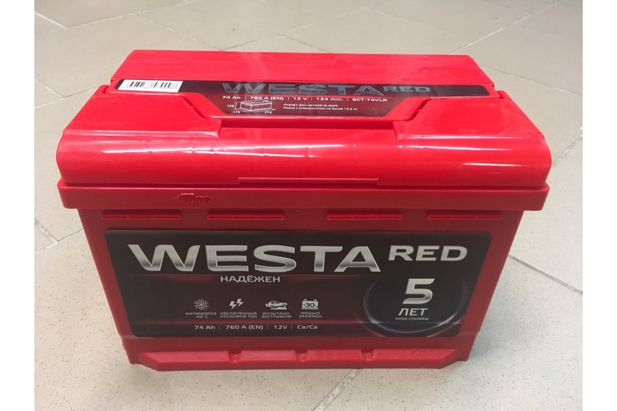 Аккумулятор Westa RED 74 R+ 760A