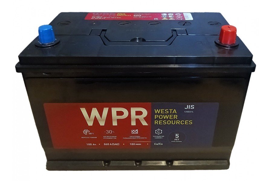 Аккумулятор WPR Premium Asia 100 a/h 860A R+