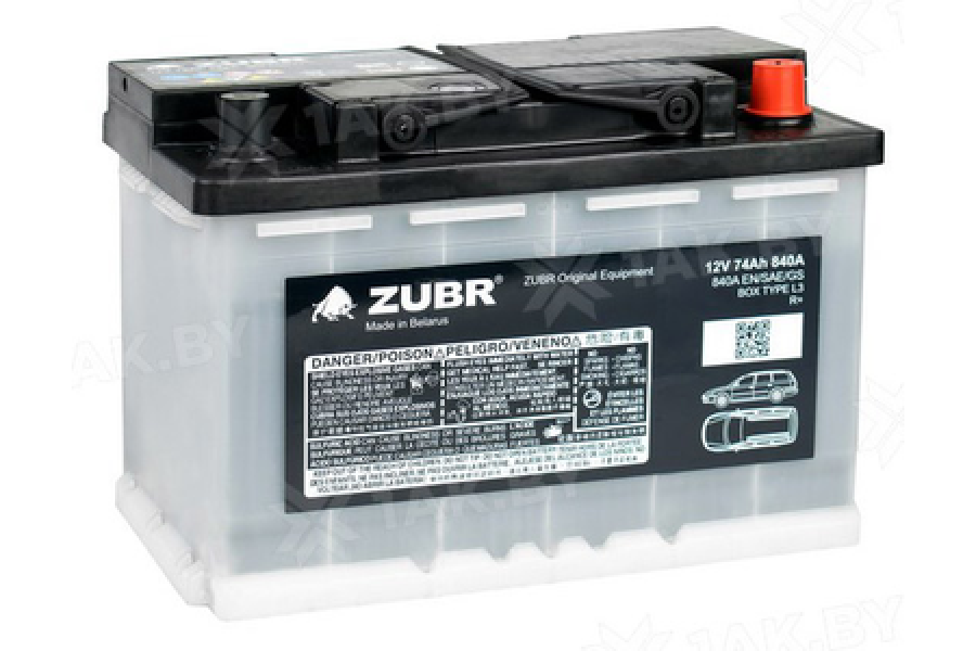 Аккумулятор Zubr Original 74 A/h 840А R+