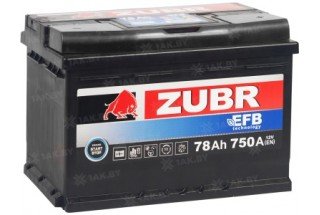 Аккумулятор Zubr EFB 78 A/h 750A R+