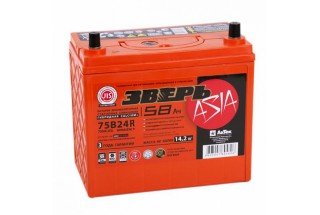Аккумулятор Зверь 75B24R 58 A/h