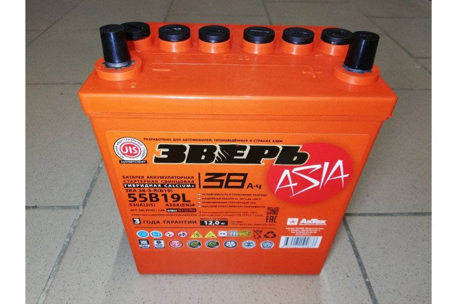 Аккумулятор Зверь Asia 38 R+ 420A Аккумулятор Зверь Asia 38 R+ 420A