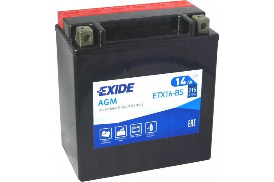 Аккумулятор Exide ETX16-BS (14А/ч) 215А L+ Аккумулятор Exide ETX16-BS (14А/ч) 215А L+