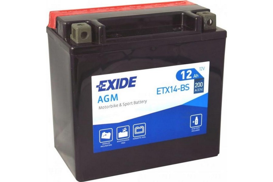 Аккумулятор Exide ETX14-BS (12 A/h), 200А L+