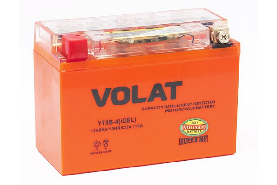 Аккумулятор VOLAT YT9B-4 (iGEL) 8 A/h 115A L+