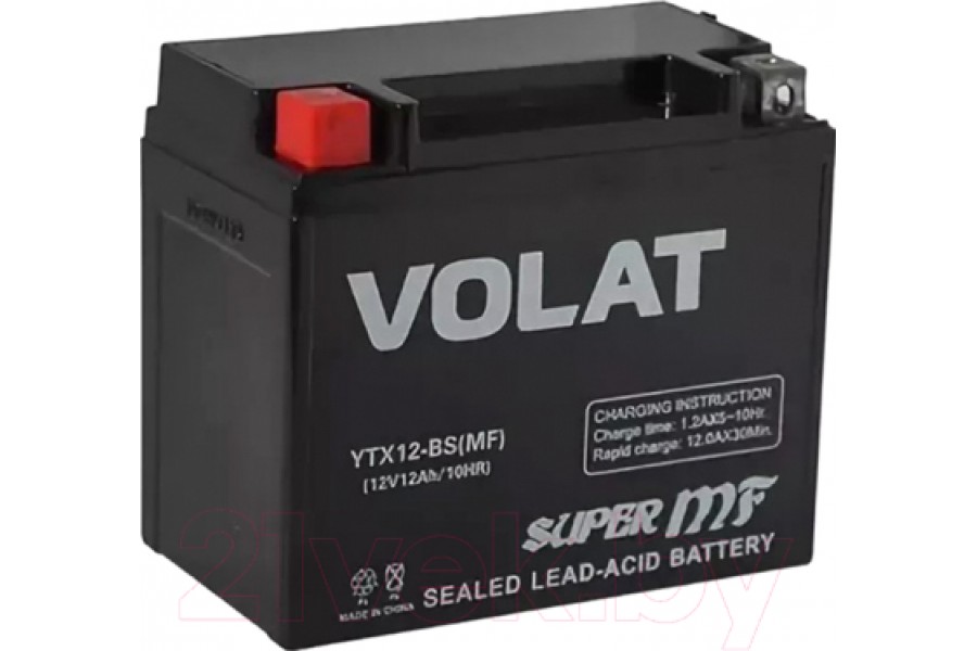 Аккумулятор VOLAT YTX12-BS AGM 12 A/h 150A L+